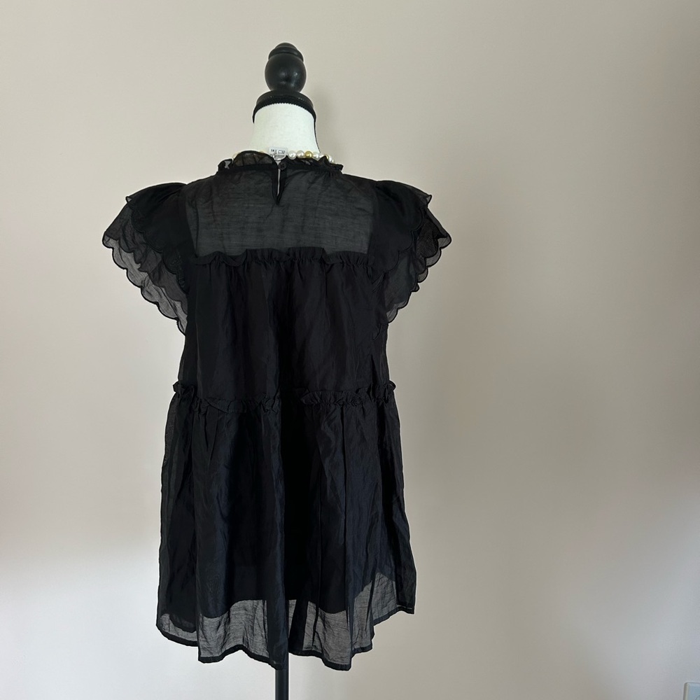 *NEW Flutter Sleeve Top in Cotton-Silk Voile - Picture 5 of 6